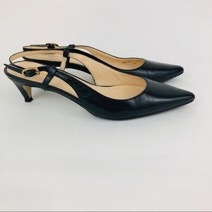 Cole Haan Heels Size 6.5 Pointy Toe Black Leather